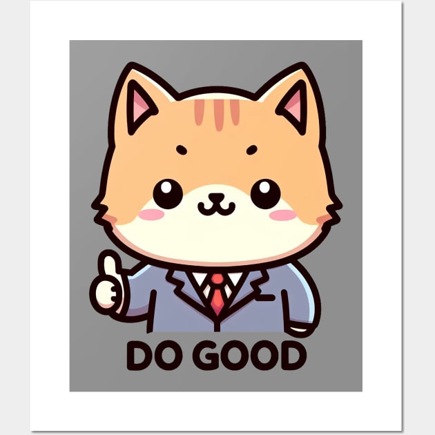 DO GOOD Cat Office Worker Wall Art by Plushism